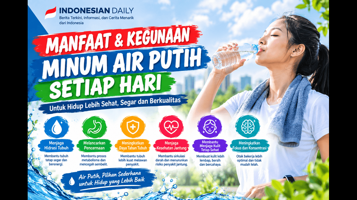 Manfaat Minum Air Putih Bagi Tubuh Setiap Hari